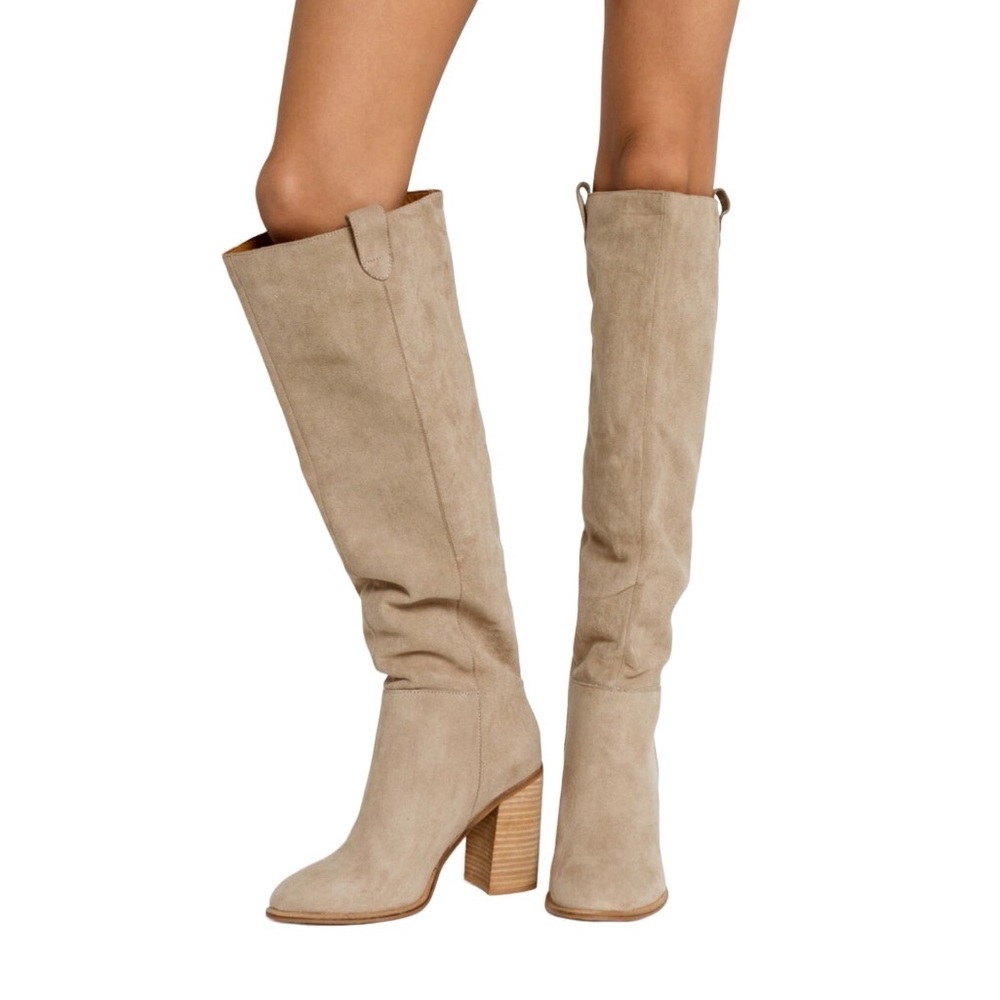 MI.IM Saint Slouch Knee Length Boots Suede Slip On Women’s Sz 9 Taupe